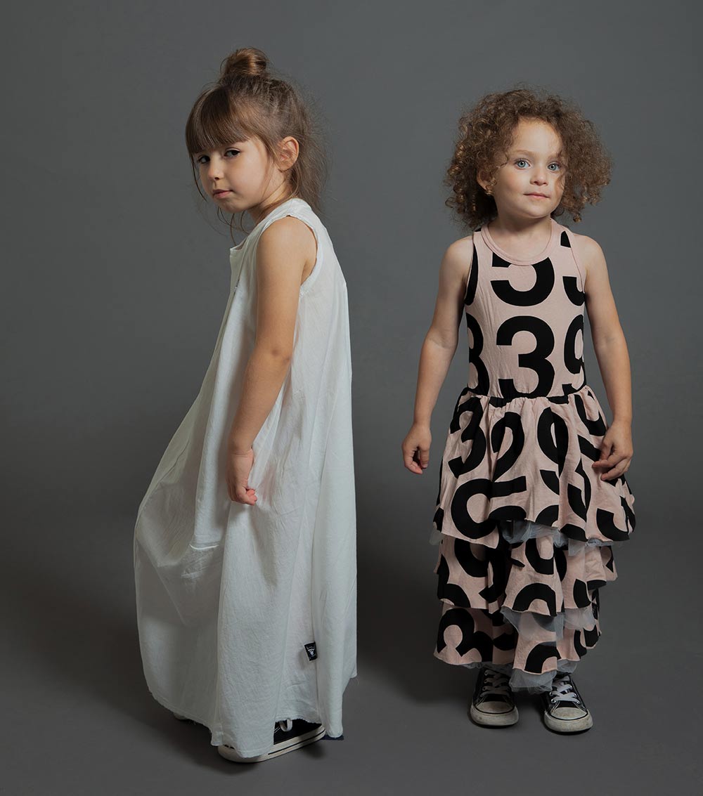 Kid | Feather Tank Top Dress | Black