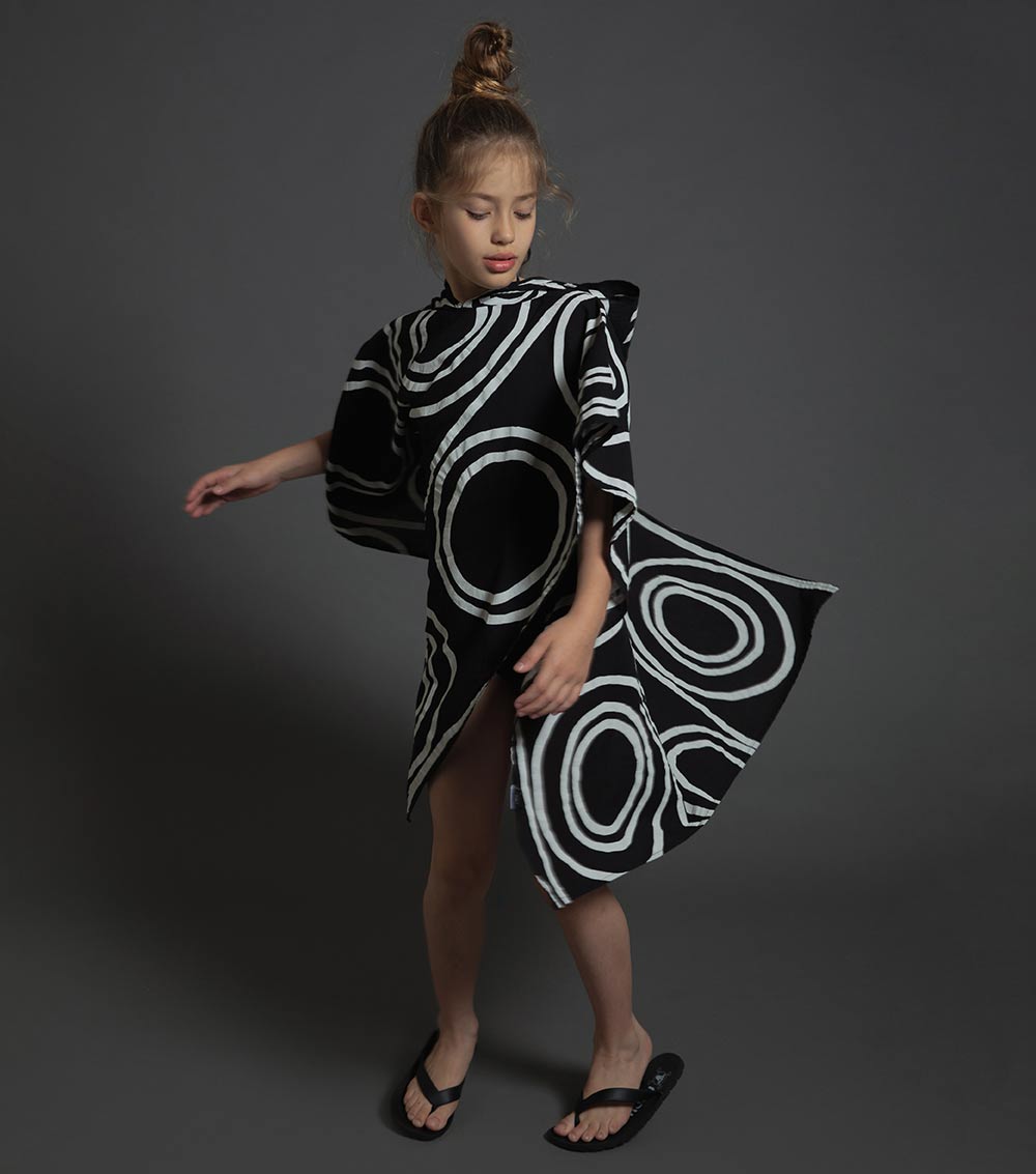 Kid | Circle Beach Poncho | White