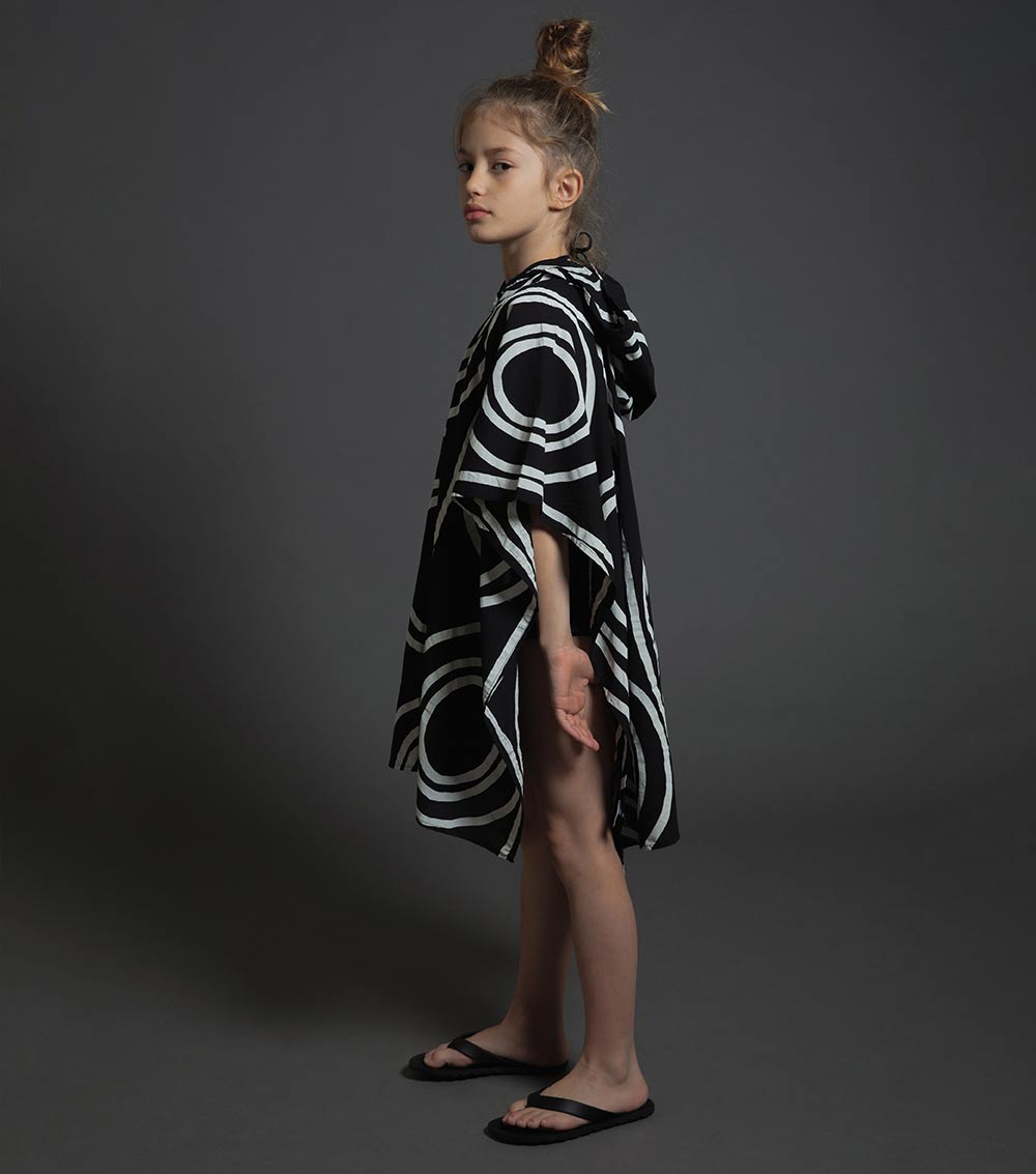Kid | Circle Beach Poncho | White