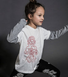 Kid | Tribal Dancers Shirt | White x Red