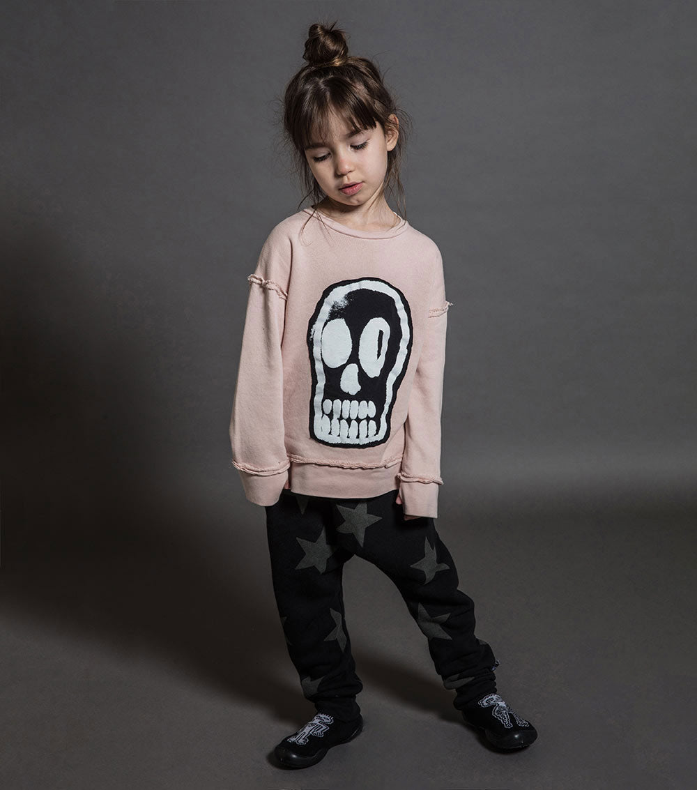 Kid | Dizzy Skull Sweatshirt | Powder Pink
