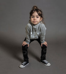 Kid | Say What? Fluffy Hoodie | Heather Grey