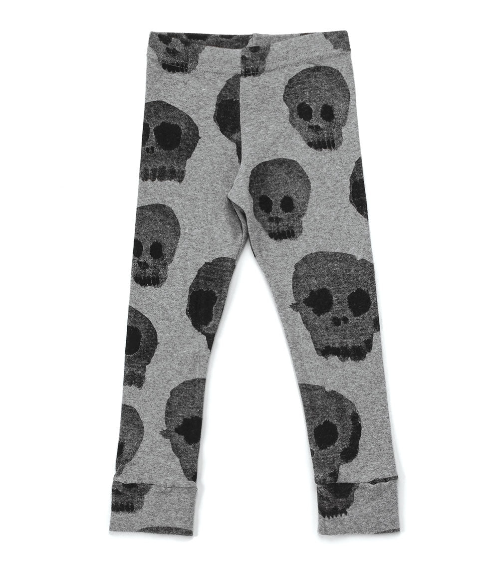 Kid | Water Skull Leggings | Heather Grey