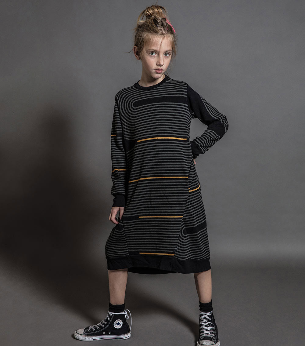 Kid | Spiral A Dress | Powder Pink