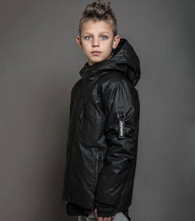Kid | Waxed Down Jacket | Black