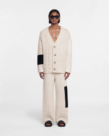 Unisex | Leandra Cable-Knit Pants | Cream Black