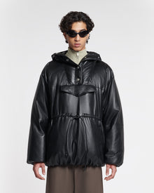 Osana Okobor Alt-Leather Belted Puffer | Black