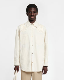 Marlas Embroidered Washed Canvas Jacket | Natural