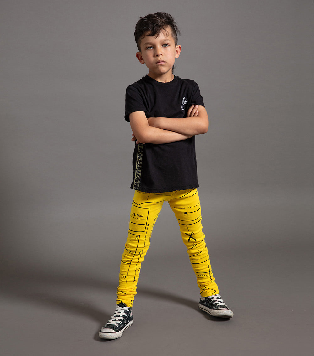 Kid | Sewing Pattern Leggings | Lava Yellow