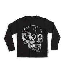 Kid | Embroidered Md Skull Shirt | Black
