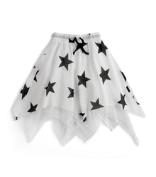Kid | Voile Star Flowy Skirt | White