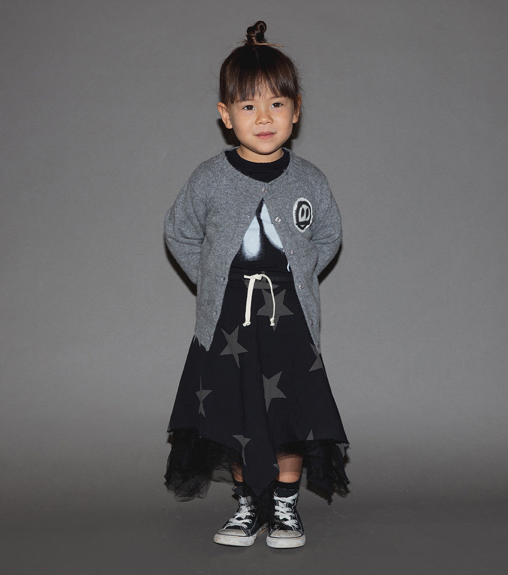 Kid | Voile Star Flowy Skirt | Black