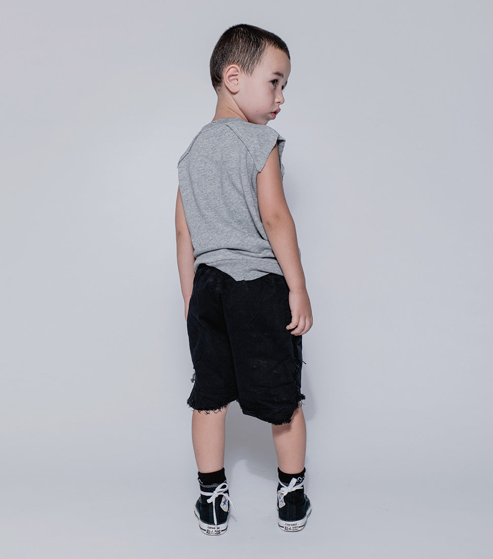 Kid | Unbalanced Shorts | Black