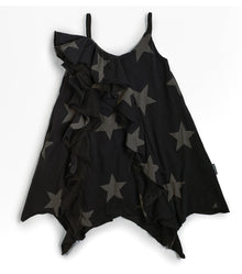Kid | Star Ruffled Tank Dress | Black