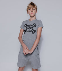 Kid | Masking Tape Skull Loungewear | Heather Grey
