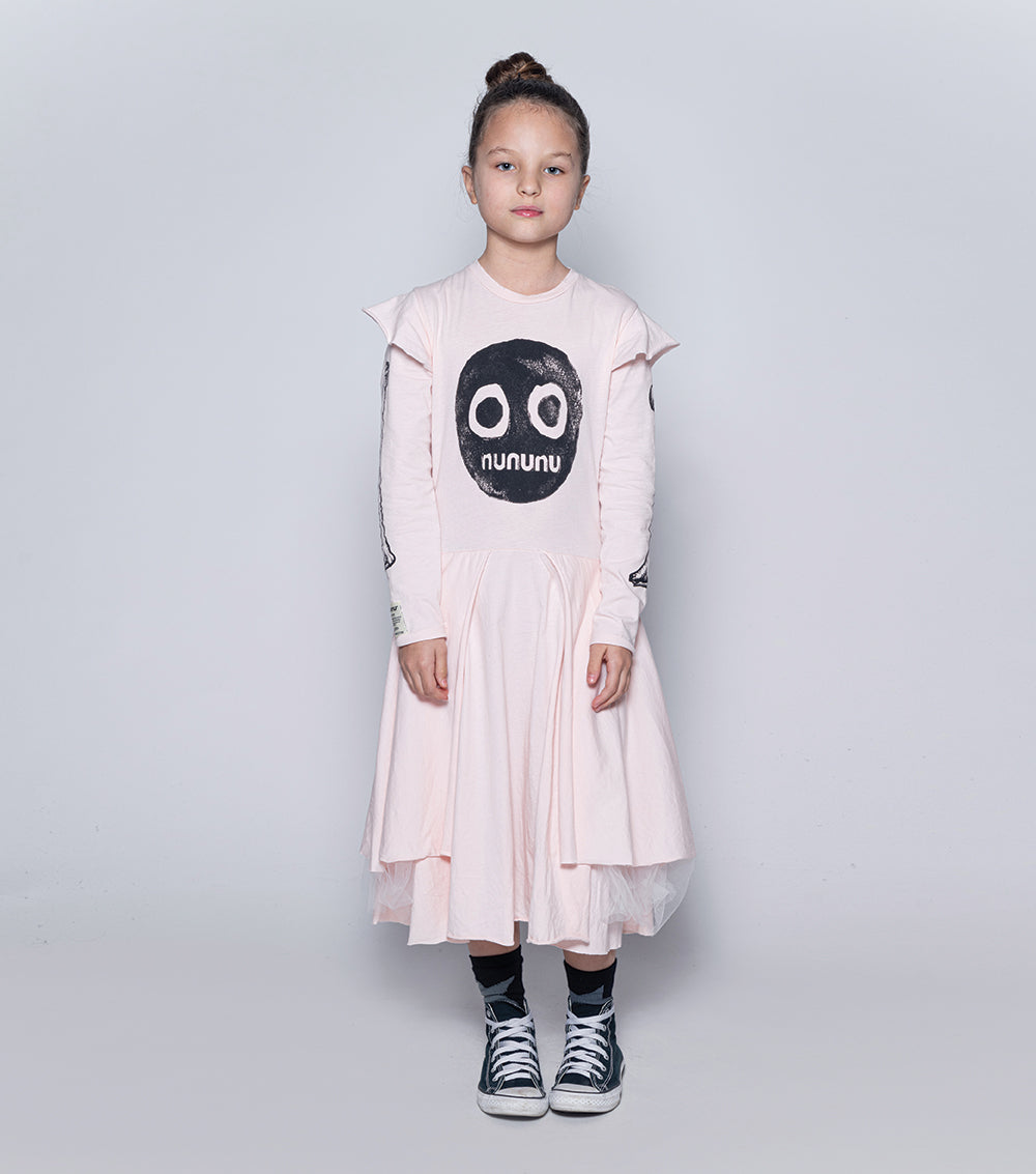 Kid | Nununu Smile Multi Layered Dress | Powder Pink