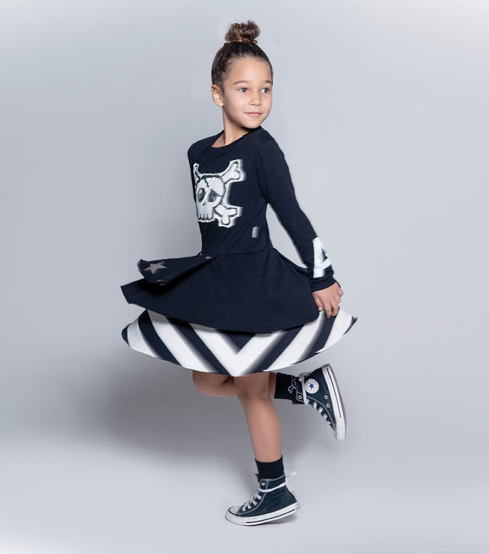 Kid | Mash Up Layered Dress | Black