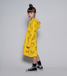 Kid | Hooded Scribbled Skulls A Dress | Black