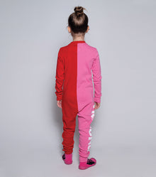 Kid | Duo Zip Loungewear | Hot Pink x Red