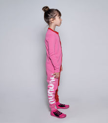 Kid | Duo Zip Loungewear | Hot Pink x Red