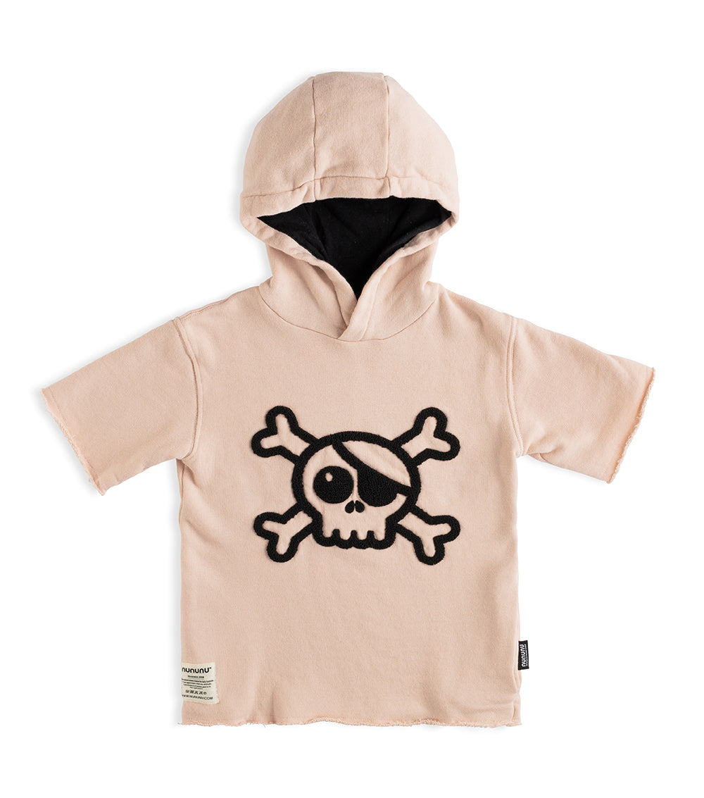 Kid | Fuzzy Skull Hooded Sweatshirt | Nude