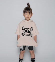 Kid | Fuzzy Skull Hooded Sweatshirt | Nude