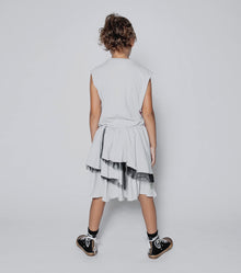 Kid | U Have Mail Layered Dress | Ice Grey