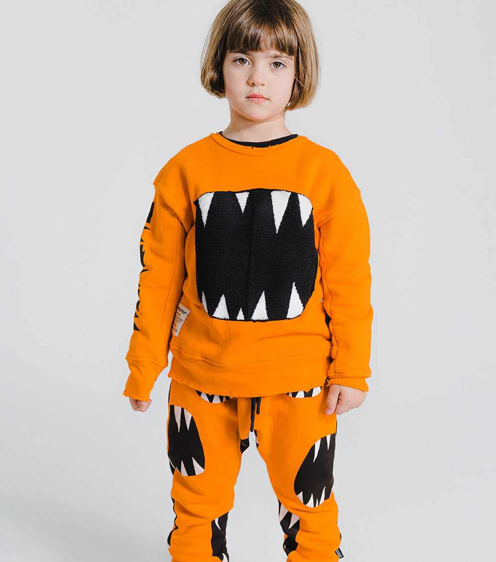 Kid | Fuzzy Roar Sweatshirt | Orange