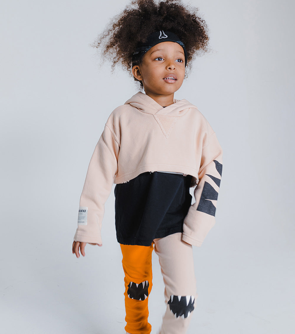 Kid | Cropped Hi-Lo Hoodie | Mocha