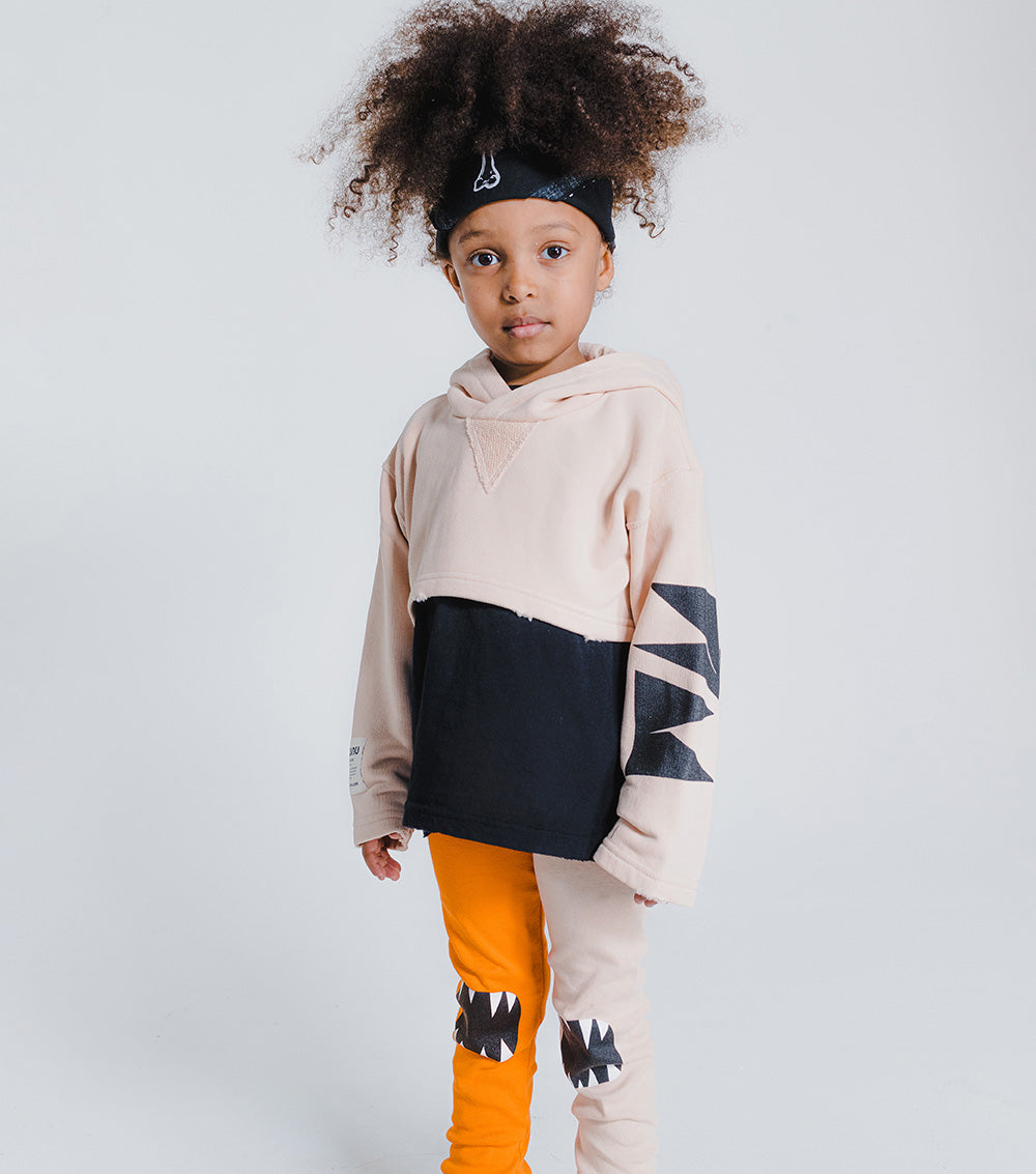 Kid | Cropped Hi-Lo Hoodie | Black