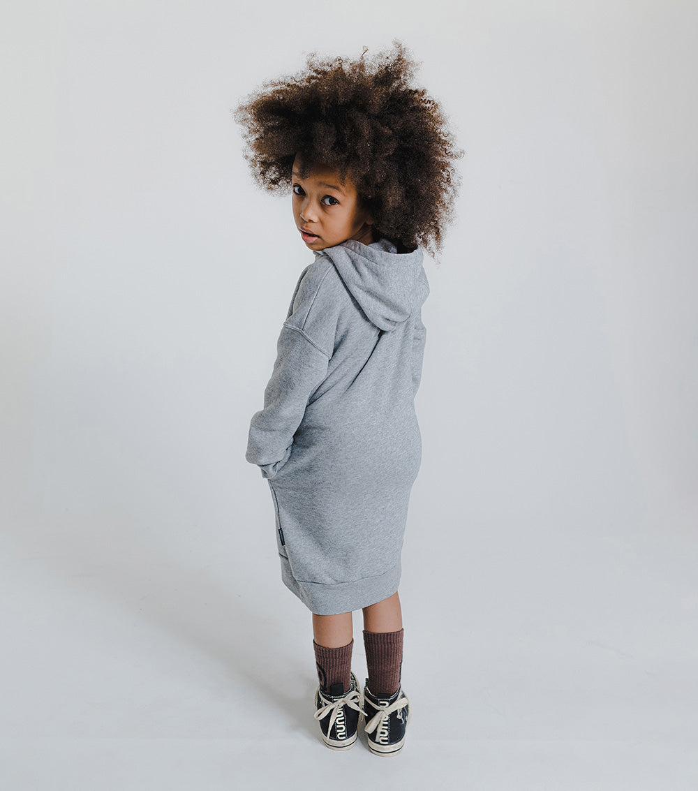 Kid | Goofy Skull Hooded Dress | Black