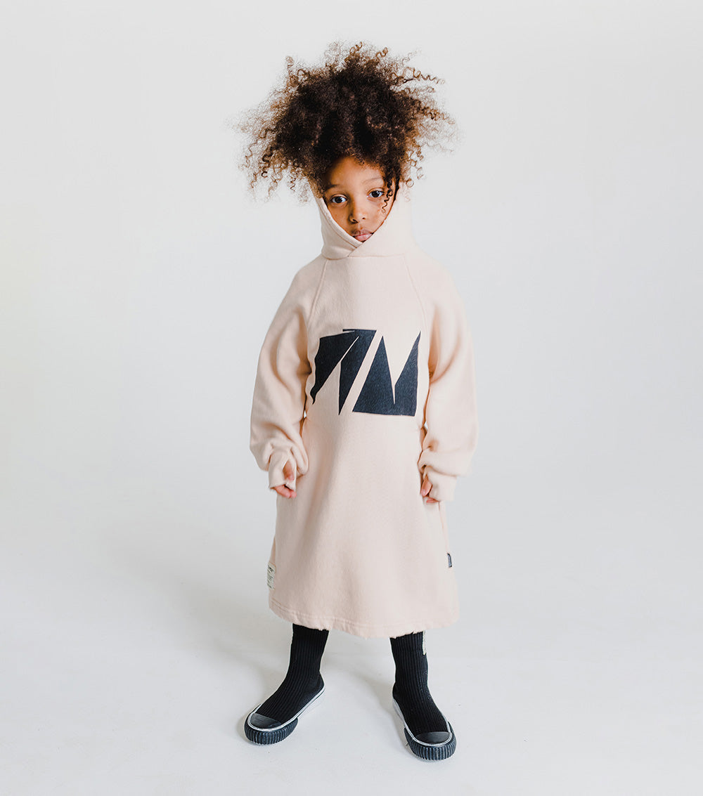 Kid | Nu Hooded Dress | Nude