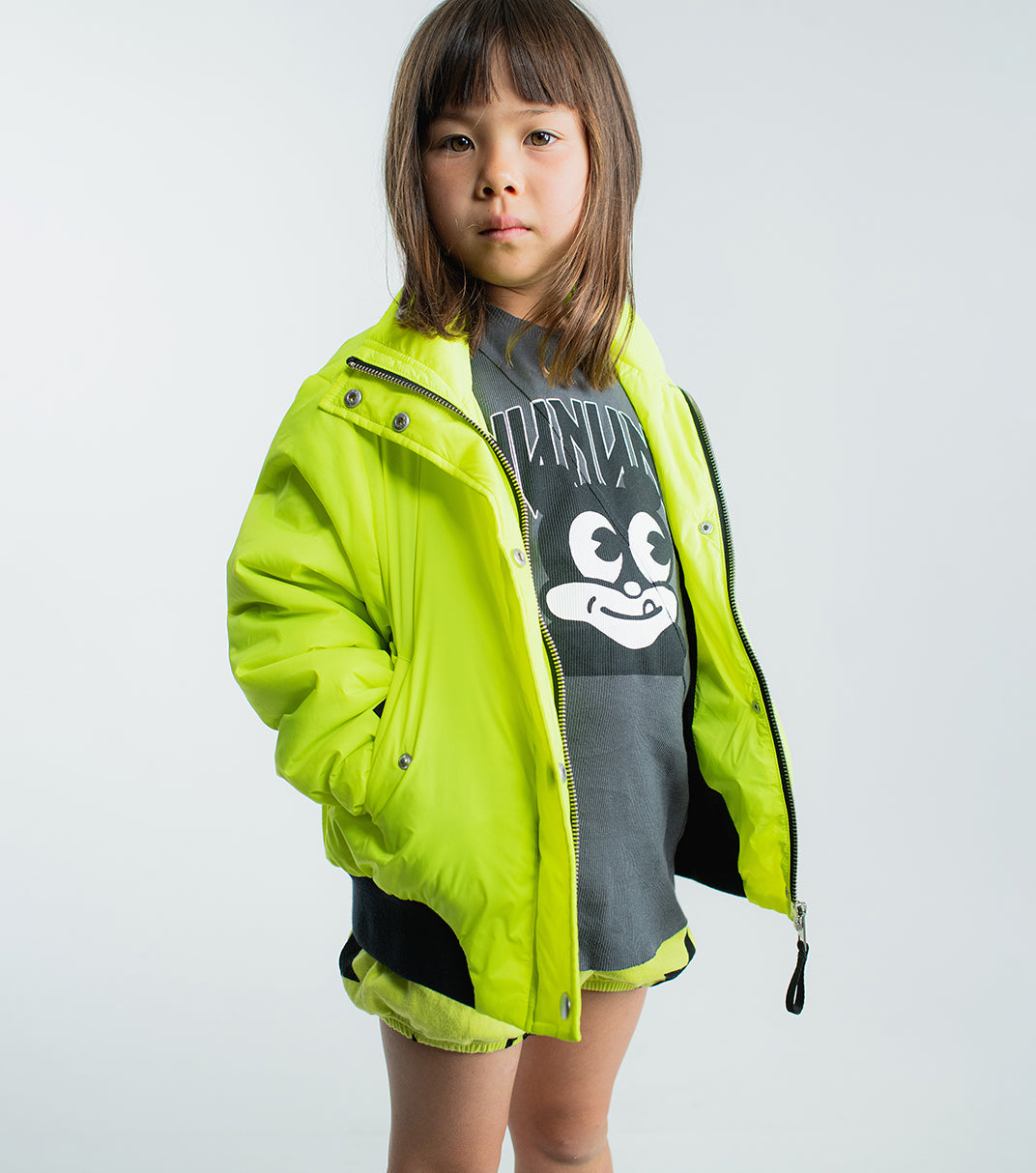 Kid | Only Human Bomber Jacket | Hot Lime