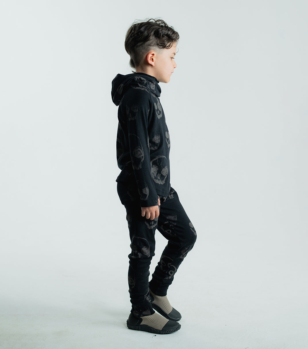 Kid | Faded Skulls Leggings | Black