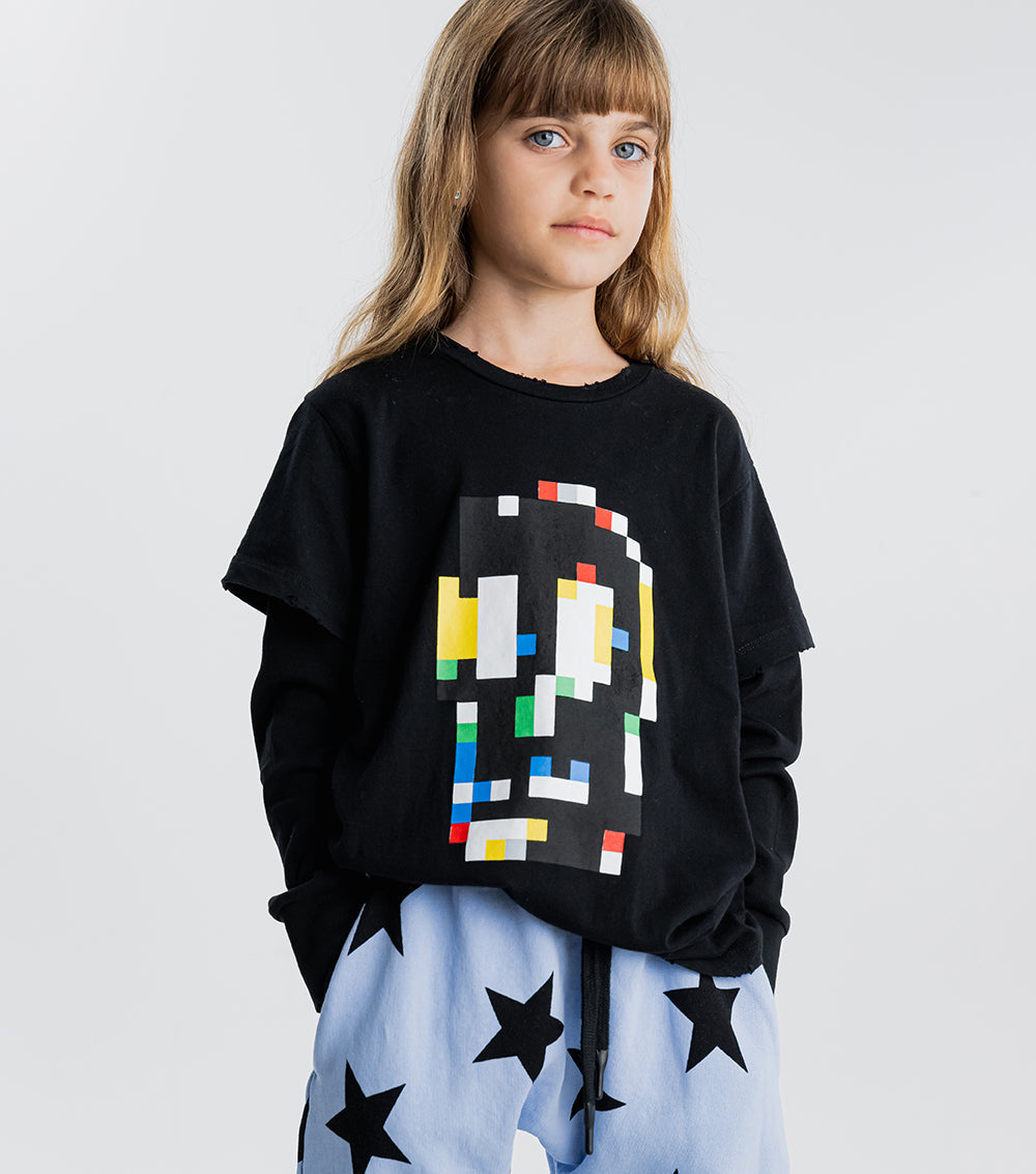 Kid | Pixel Skull Shirt | Black