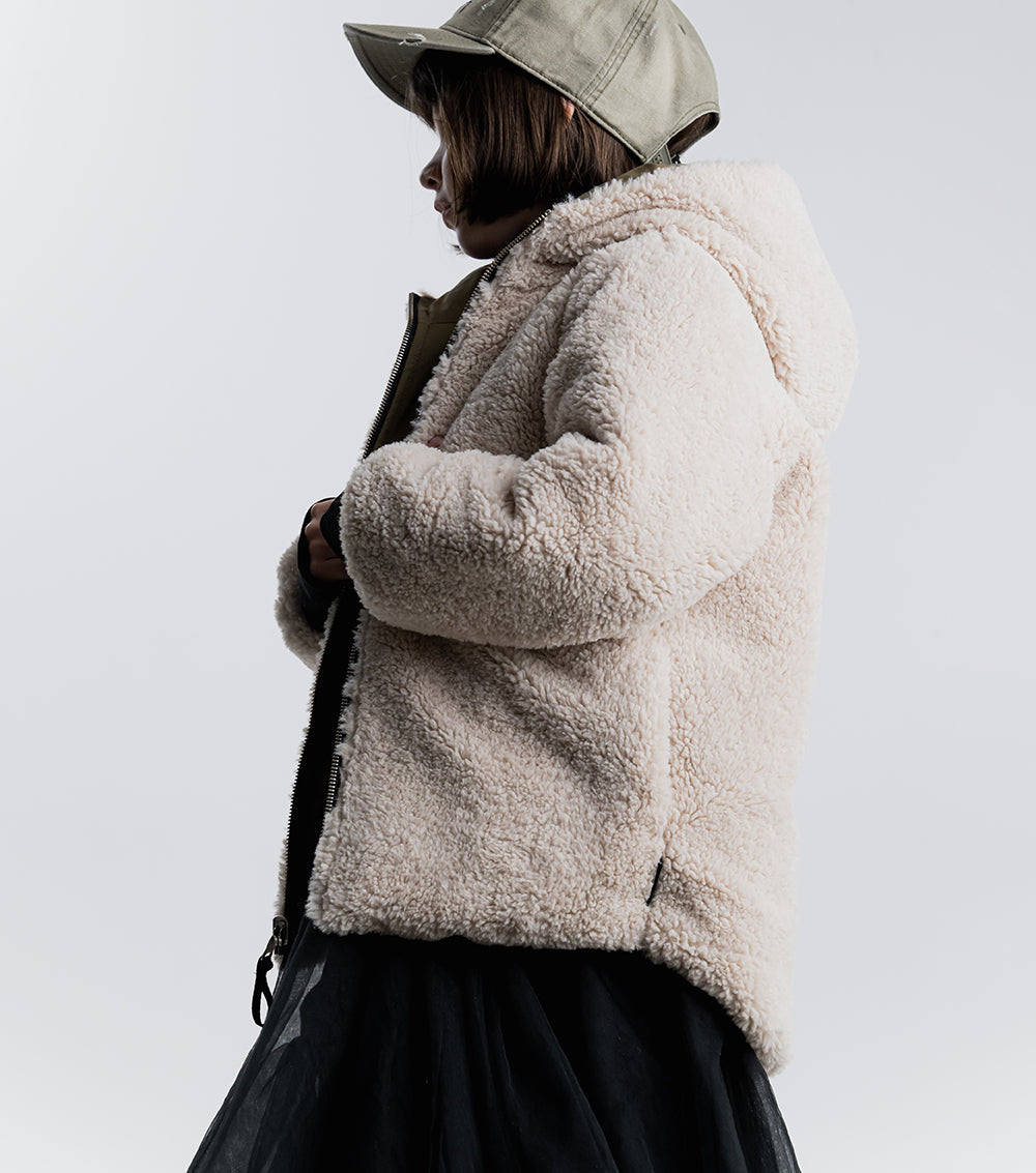 Kid | Reversible Sherpa Jacket | Olive