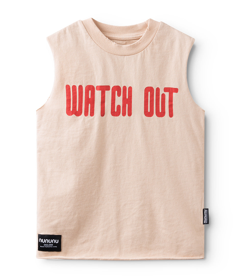 Unisex | Watch Out Sleeveless Shirt | Nude