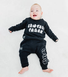 Newborn | Stripey Snake Baby Baggy Pants | Black