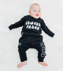Newborn | Stripey Snake Baby Baggy Pants | Black