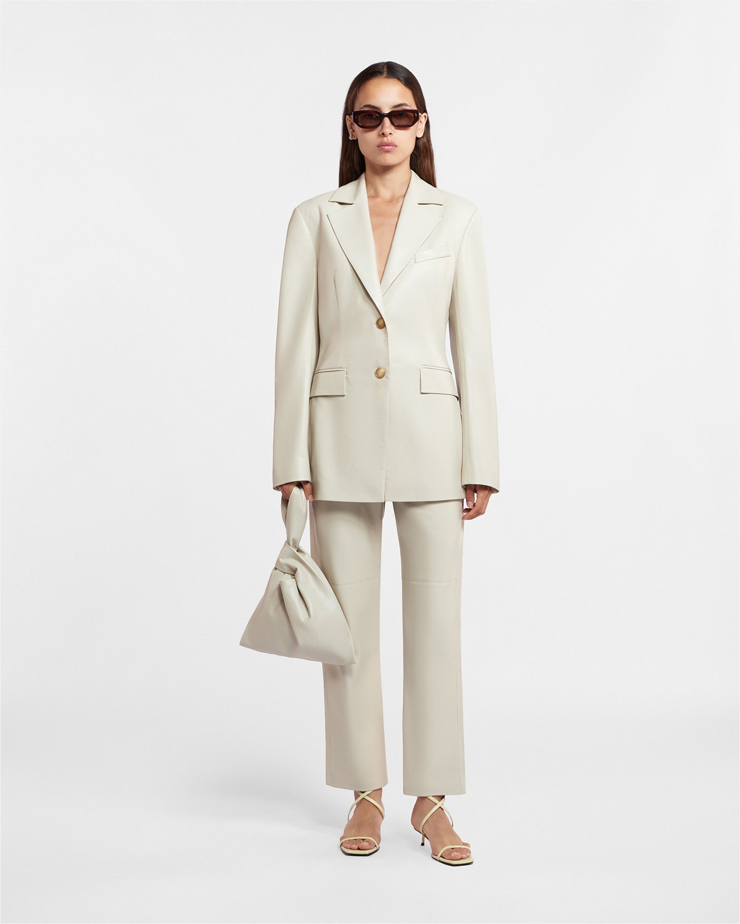 Hathi Okobor Alt-Leather Blazer | Creme