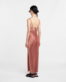 Fiore Slip-Satin Dress | Brown Terra