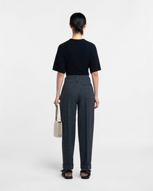 Biba Houndstooth Wool Pants | Grey Black Houndstooth