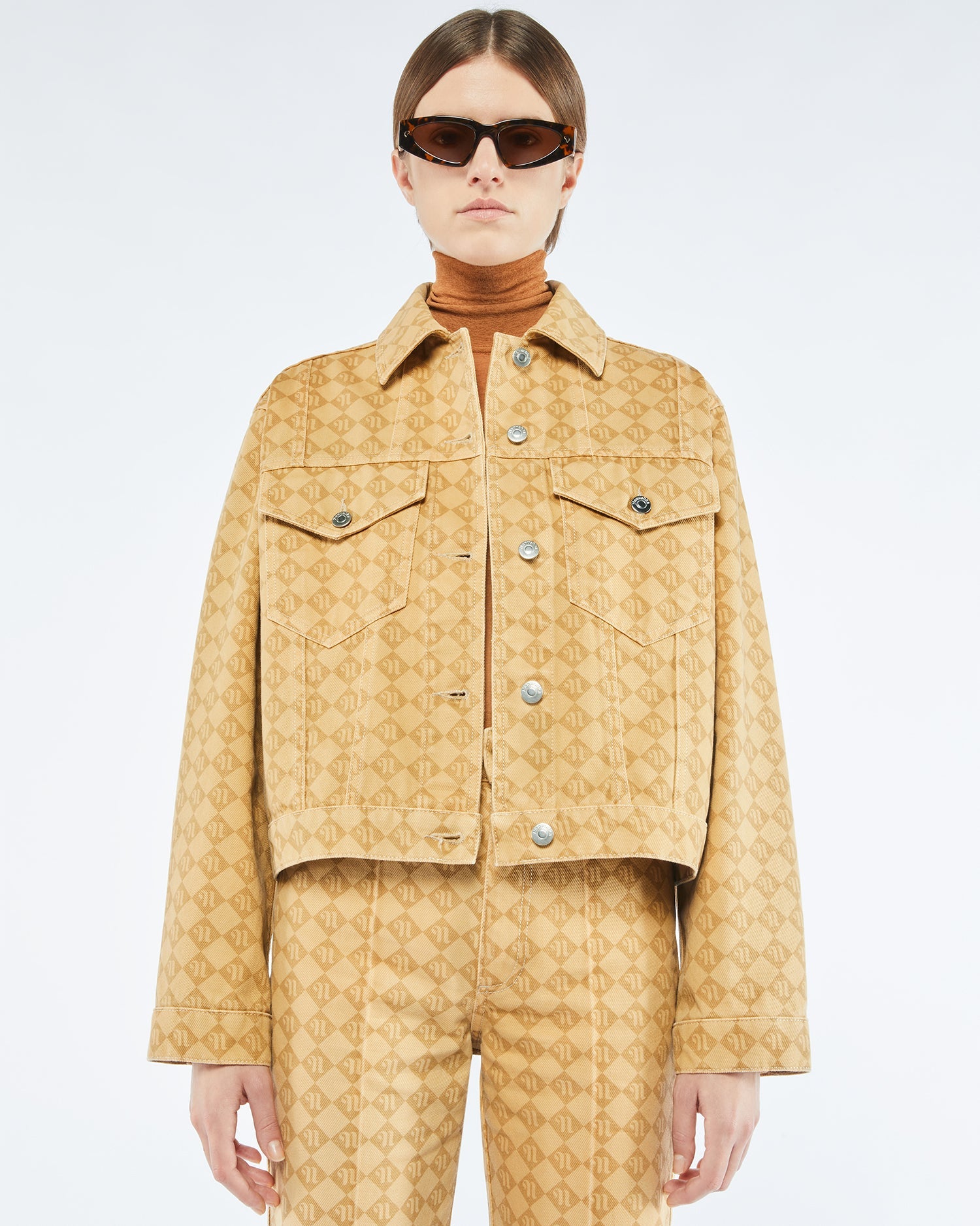 Womens | Maren Laser Faded Monogram Camel Jacket | Denim