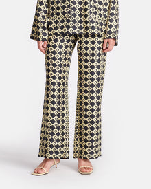 Brenda Printed Silk-Twill Pants | Diamond Check