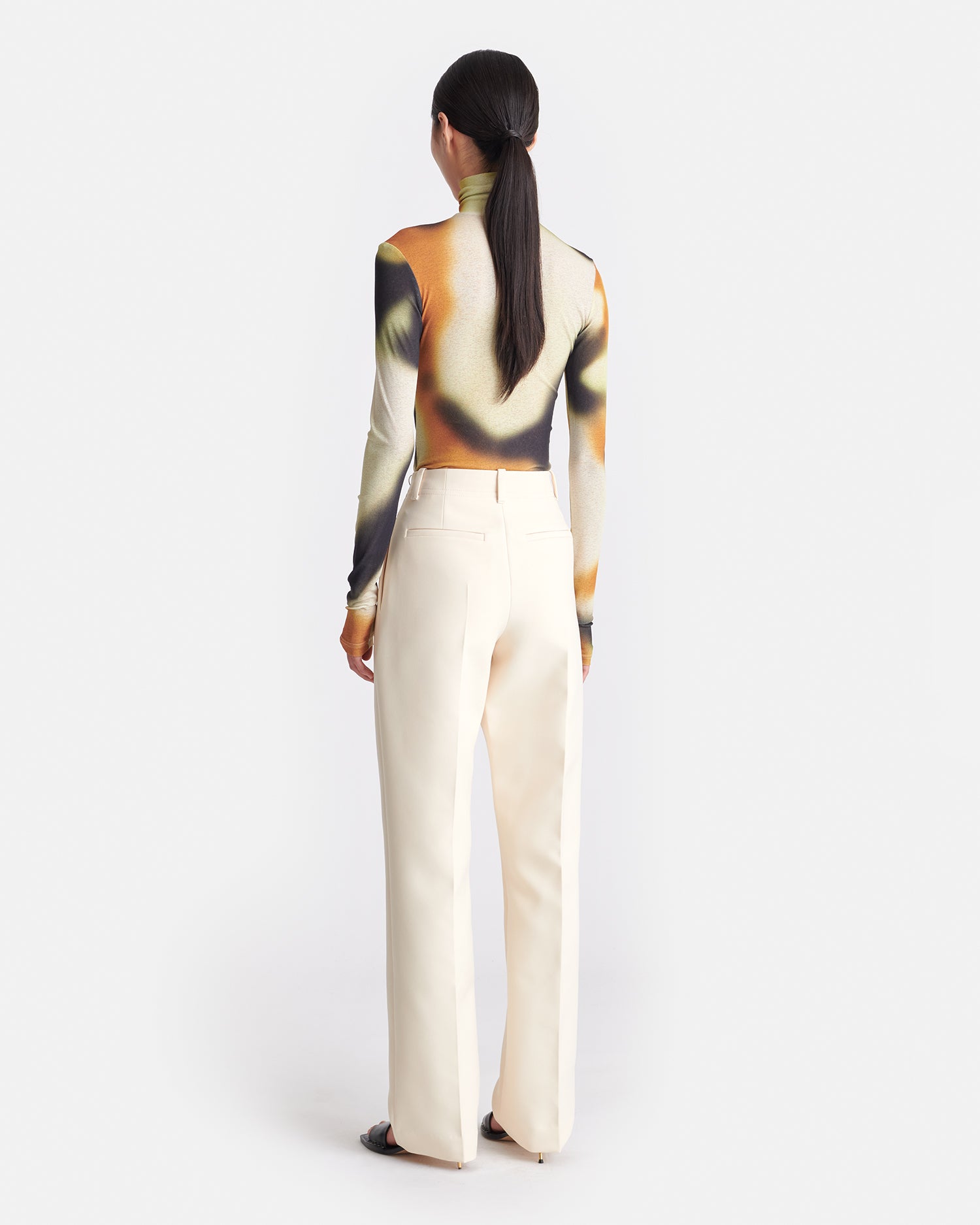 Loren Double Suiting Straight-Leg Pants | Creme