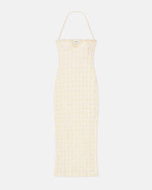 Womens | Haylen Seersucker Tech Linen Midi Dress | Creme