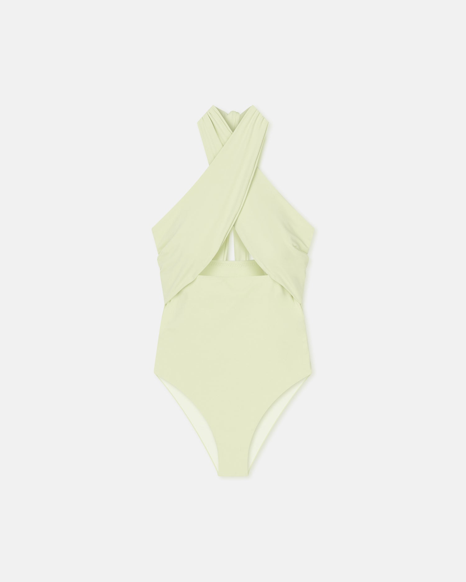 Milana Crossover Halterneck Swimsuit | Shadow Lime