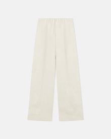 Brenda Crinkled-Satin Pants | Ecru