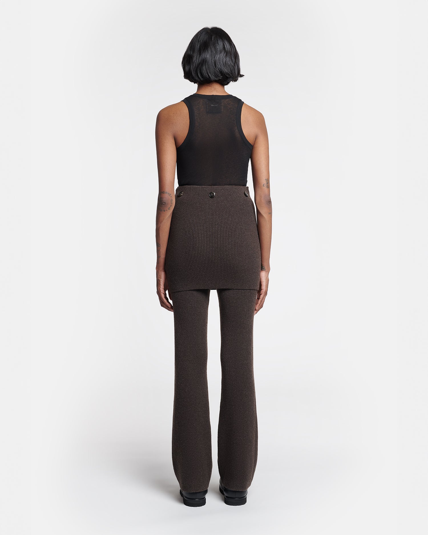 Basy Compact Merino Wool Pants | Coffee