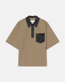 Sanvy Tech Poplin Polo Shirt | Muted Khaki